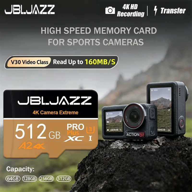 High Speed V30 Micro SD Card with Adapter 512GB 64GB 128GB 256GB Flash Memory Card for Phone And Laptop