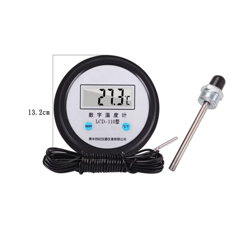 1 pcs  High Temperature Industrial Boiler Electronic Digital Thermometer Water Temperature Meter With Probe Thermometer