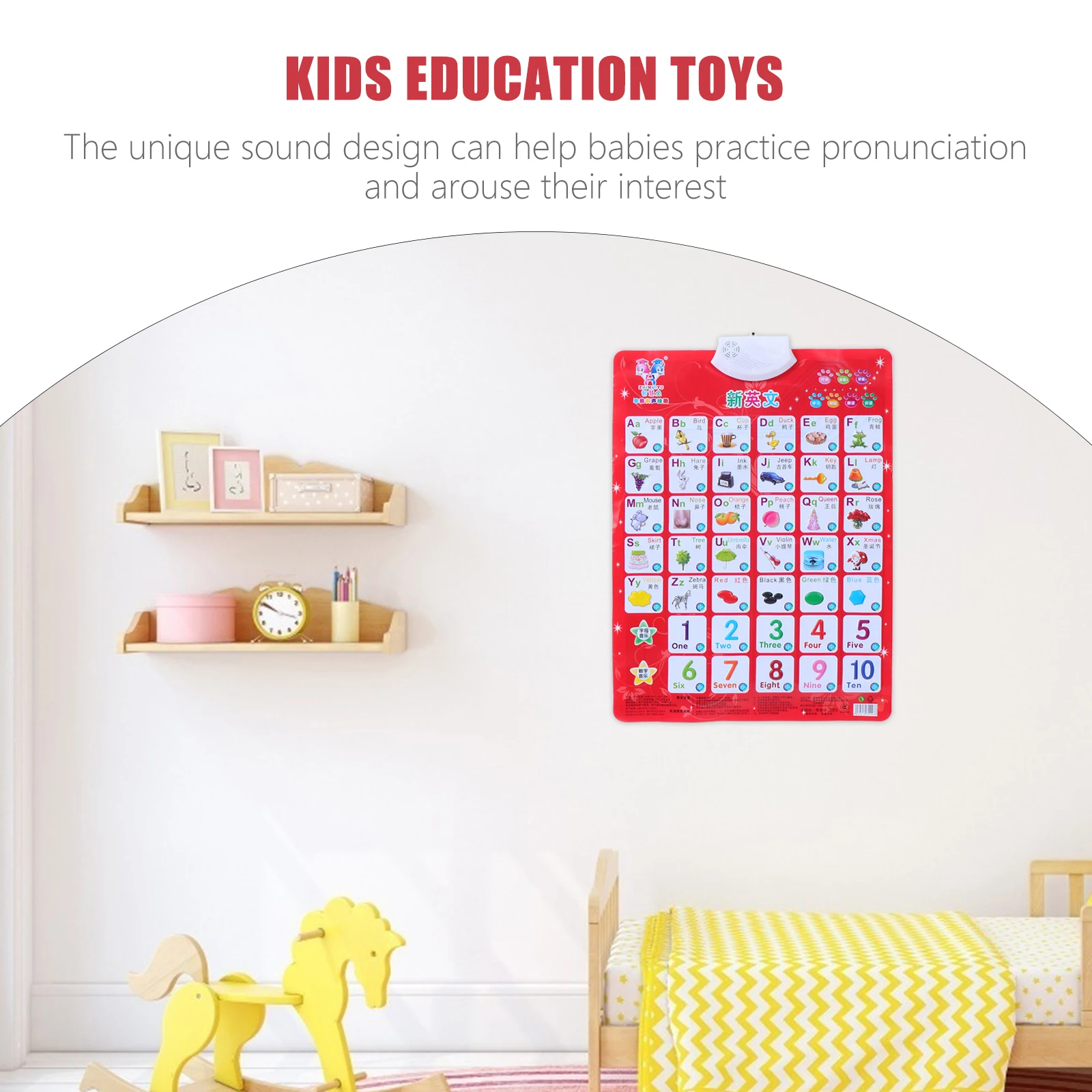 

Kids Educational Toys Wall Chart with Sound for Toddlers Phonetic Vocalize Pvc Alphabet Talking Poster