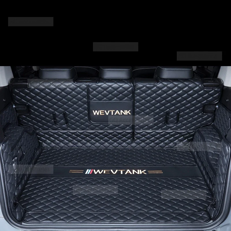 New！For WEY GWM Tank 300 2021 2022 2023 Car Trunk Protection PU Leather Mat Catpet Interior Modification Cover Part Auto Accesso