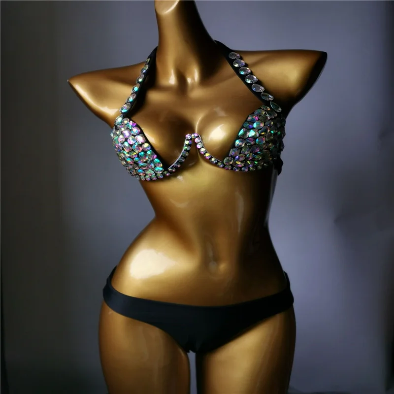 

2022 venus vacation new style diamond bikini set lace sexy women hollow out bikini set crystal bathing suit bling stones swim