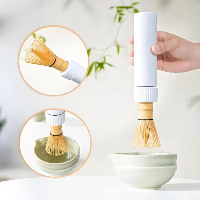 【Q】Batidor Eléctrico de Matcha Inalámbrico Portátil, Cepillo para Matcha de Acción Rápida, Mezclador Manual de Matcha, Batidor de Bebidas, Preparador de Café y Té