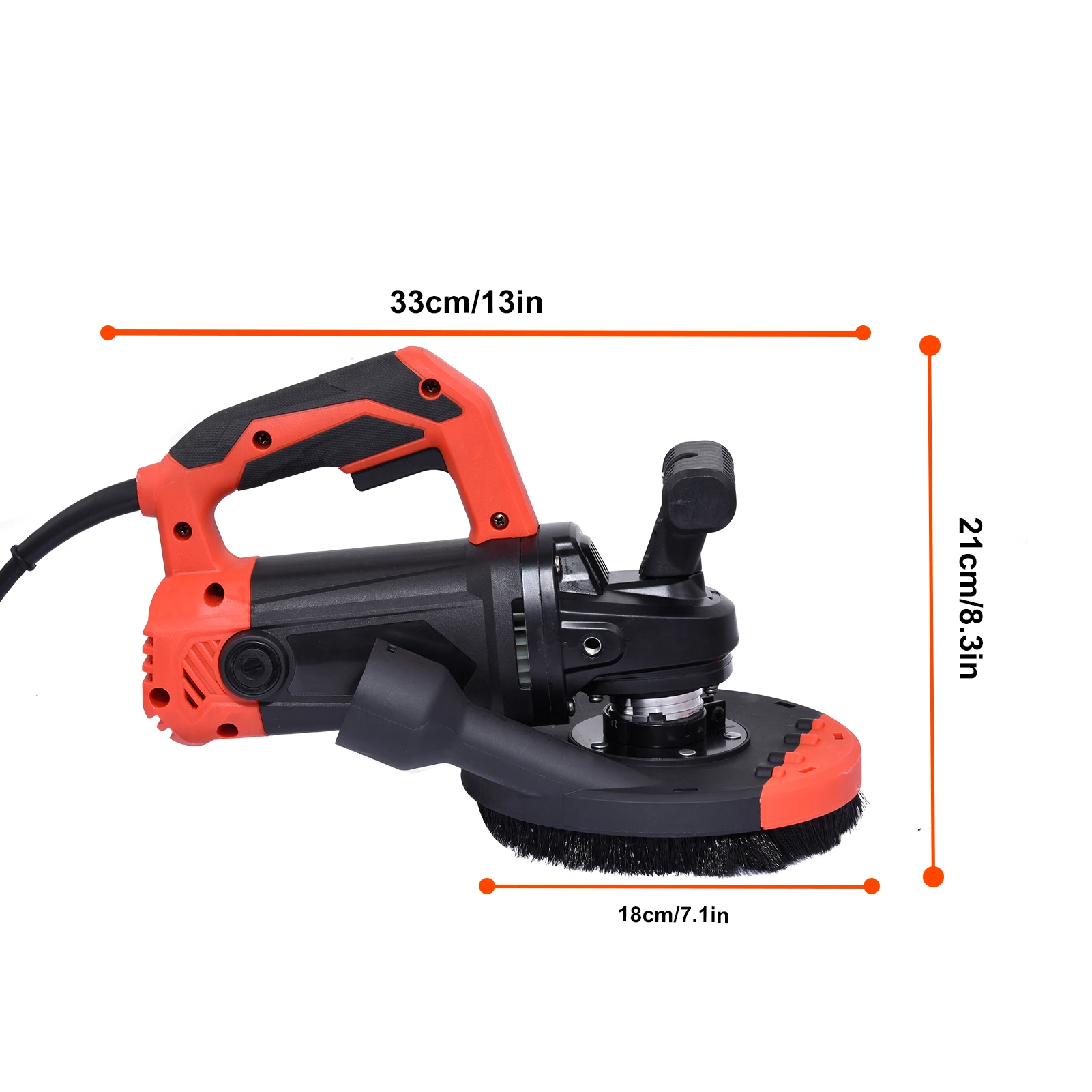 Single-Grip Concrete Grinder – 7-Inch Electric Grinding Machine with Dust Shroud for Seamless Floor Refinishing