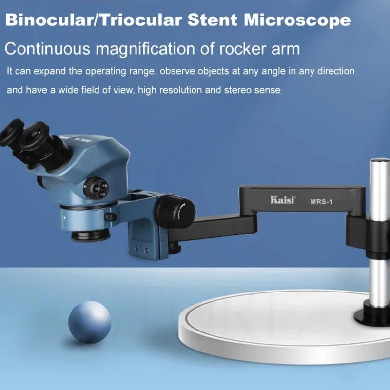 KAISI 7045/37045 7-50x Continuous Zoom Binocular/Triocular 360 ° Mobile Support Microscope Professional Testing Fast Operation