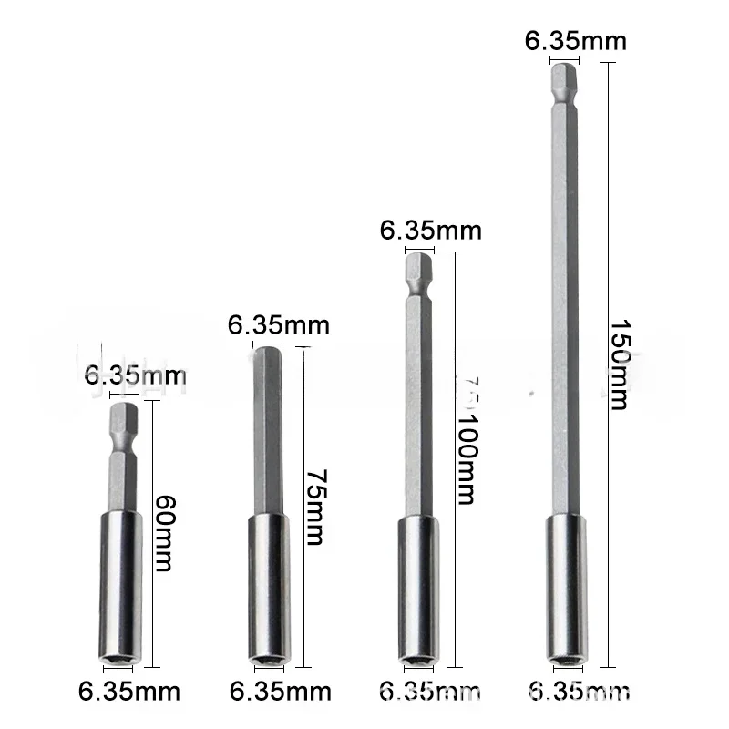 60/75/100/150mm Hexagonal Shank Extension Connecting Rod 1/4 Quick Change Hexagonal Shank Extension Rod Screwdriver Joint Tool