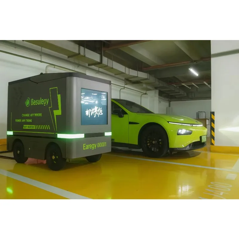 Smart Portable EV Charger 60KW/100KW DC Quick Charge Station with L4 Automatic Drive Technology Emergency Rescue Robot Charging