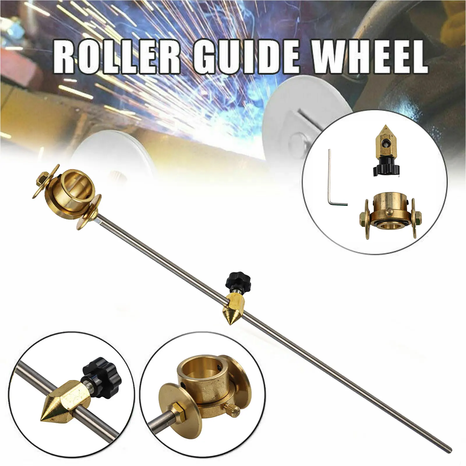 Plasma Cutter Cutting Torch Circular Roller Guide Wheel Circle Welding Tool 47cm Copper Paper Cutter Guide Welding Material Part