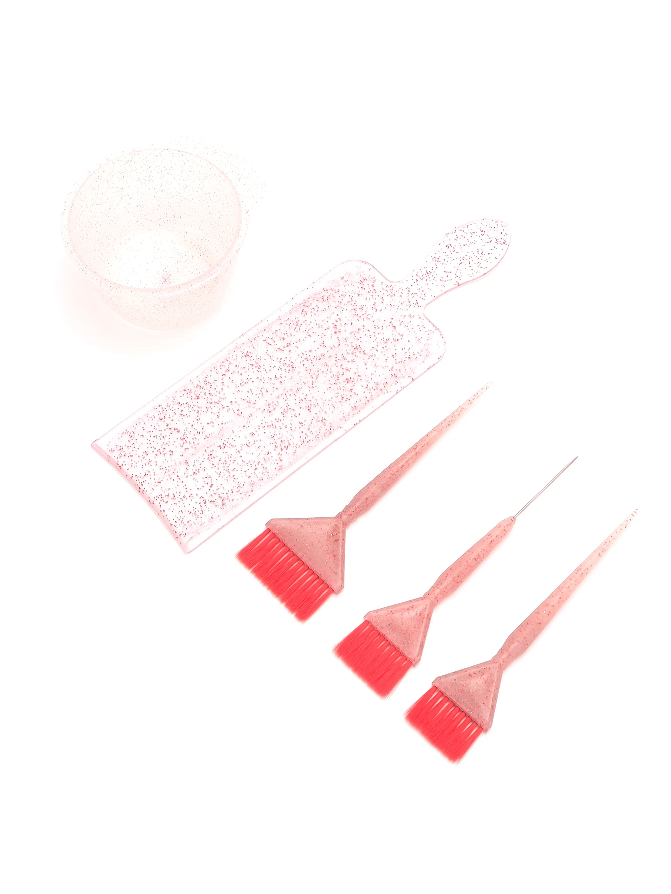

5pcs Hair Coloring Board Brush Bowl Set, Salon Ergonomic Non-slip Tools, Easy Clean Hair Dye Applicator