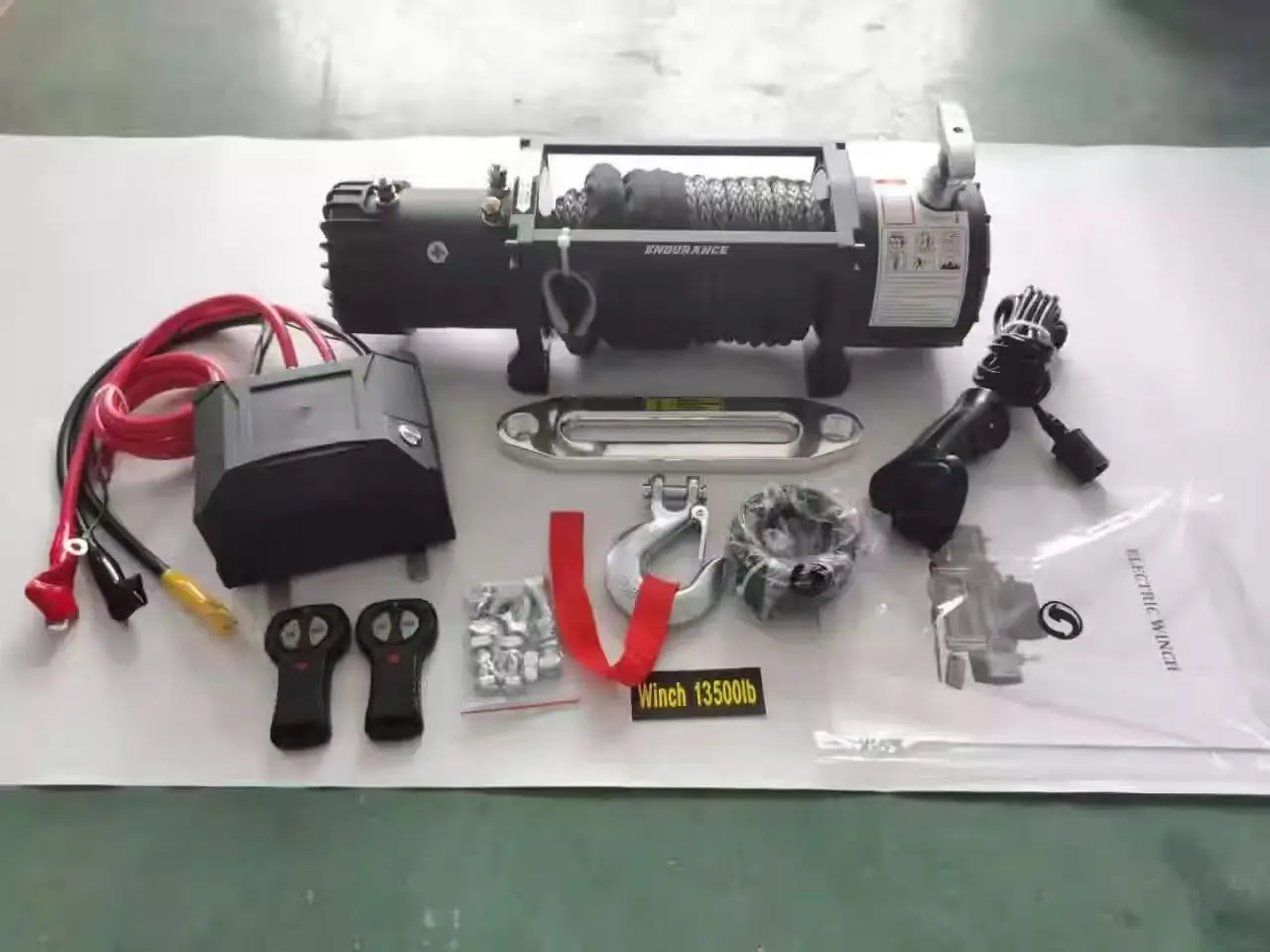 2000-20000lbs 12V 24V 4WD Off-Road 4x4 Electric Winch with Synthetic Steel Wire Rope for Vehicles - view 3