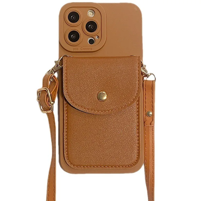 For IPhone 14 PRO MAX Phone Case New Anti-drop Lanyard with Card Holder and Crossbody Strap