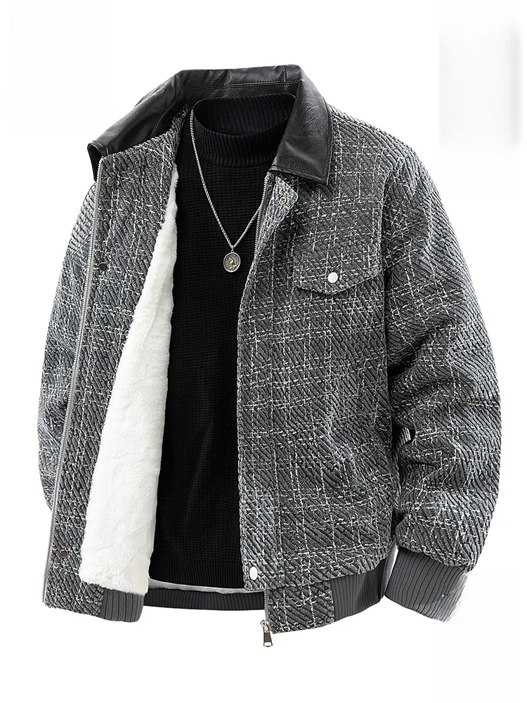 

Мужская модная осенне-зимняя куртка Paul Frank Large Mouth Monkey в клетку с воротником, в американском стиле, для работы и повседневной носки