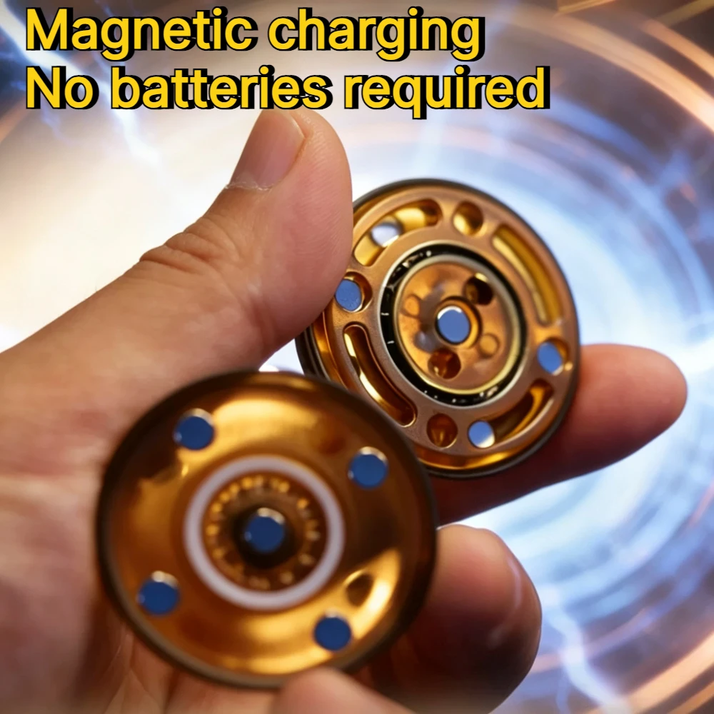 GAO EDC Motor Jelly PC Magnetic Oscillation Paragraph PaPa Coin Fingertip Stress Relief Toy