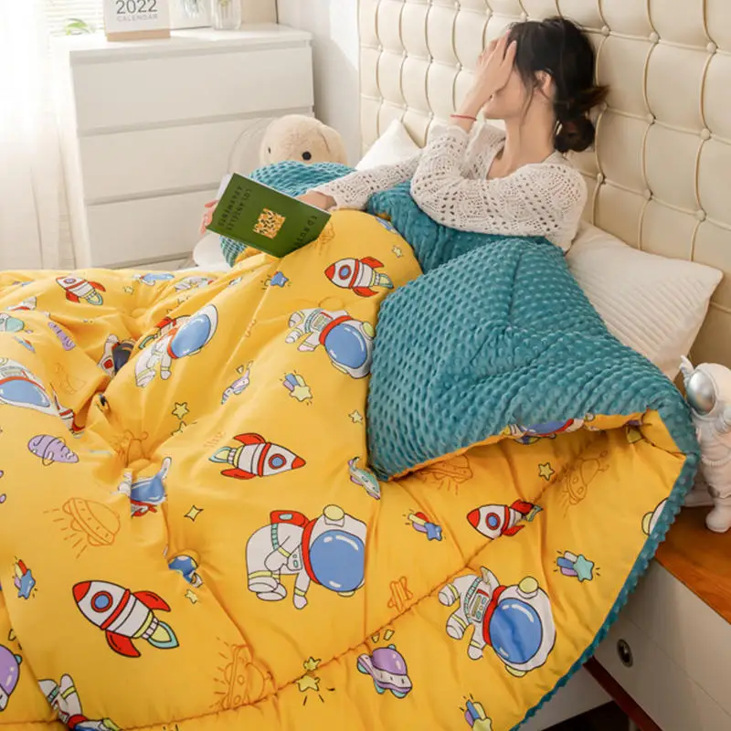 Bean fleece quilt winter quilt quilt core household thickened warm air conditioning bedding Spring and autumn dormitory students