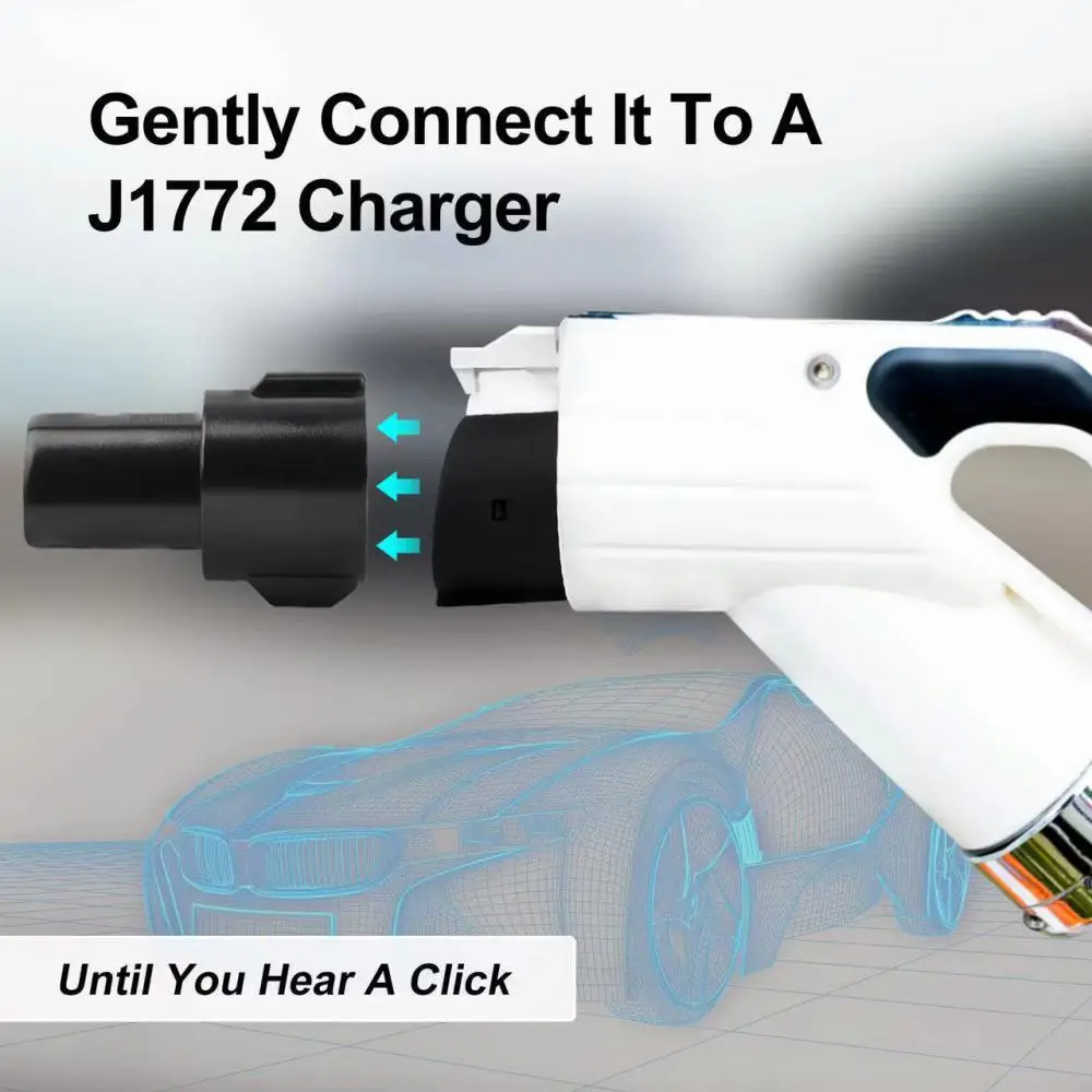 New J1772 Charging Adapter for Tesla Model 3 Y S X only J1772 to Tesla Max 80 Amh 240V Compatible fast Charger Black