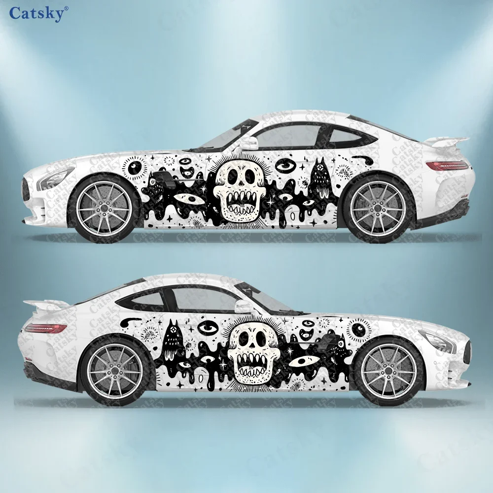 

Playful Dark Monster Car Side Sticker Decoration, PVC Waterproof Scratch Resistant Decal, Car Protection, Auto Accessories Gift
