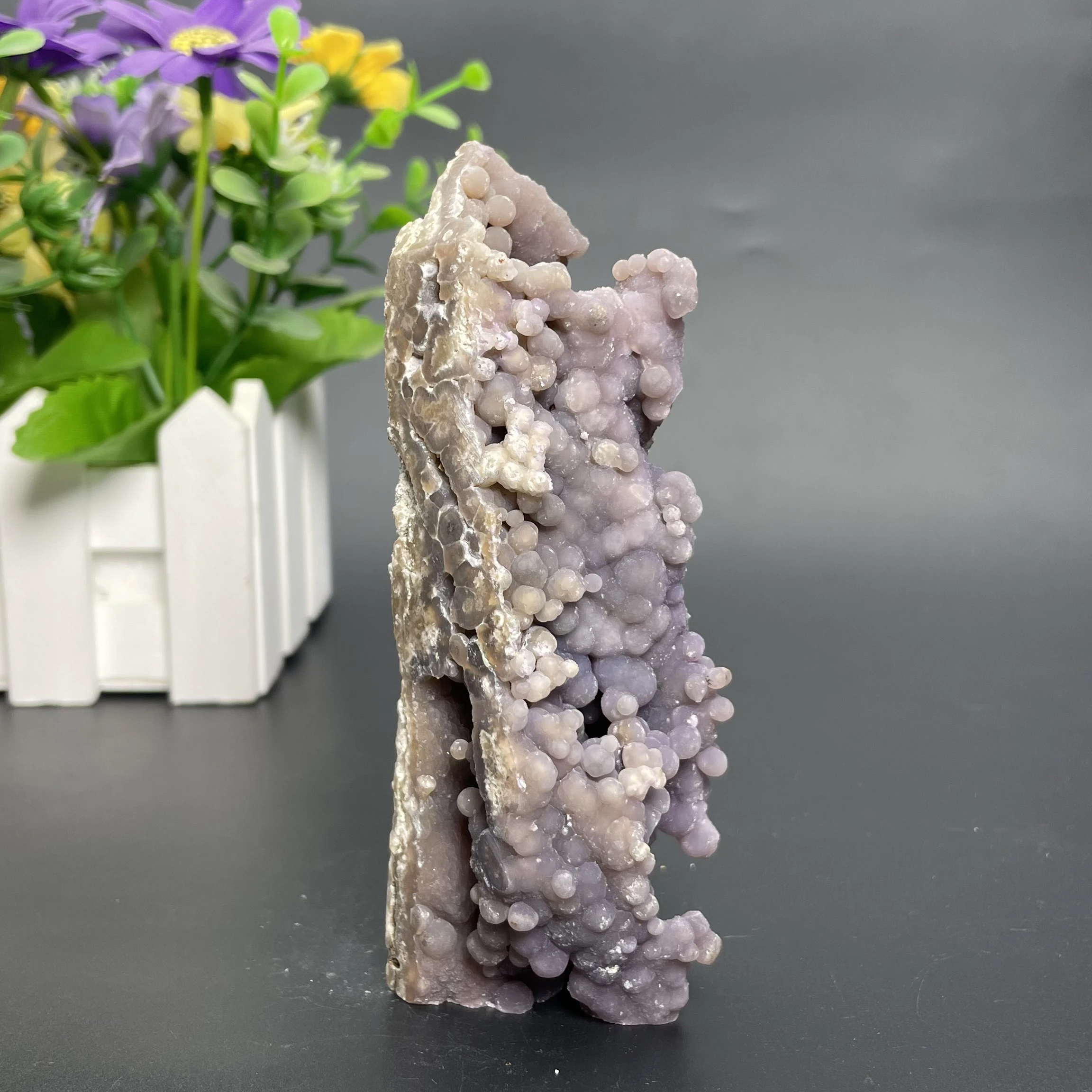 174g Natural Stone Grape Agate Tower Polished Crystal Wand Point Reiki Healing Gift Room Decor Obelisk Y2962