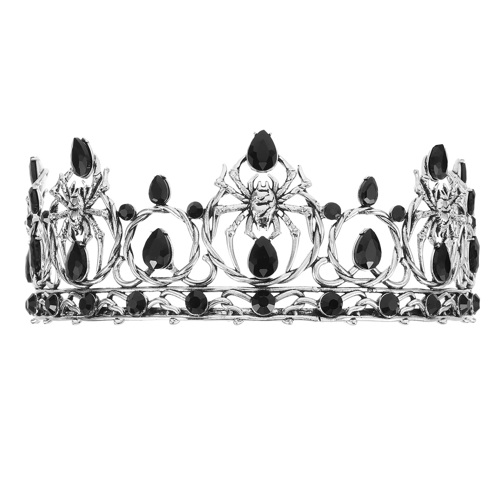 

Halloween Spider Crown Alloy Rhinestone Gothic Tiara Costume Party Hair Accessory For Women Men Cosplay Photo Props