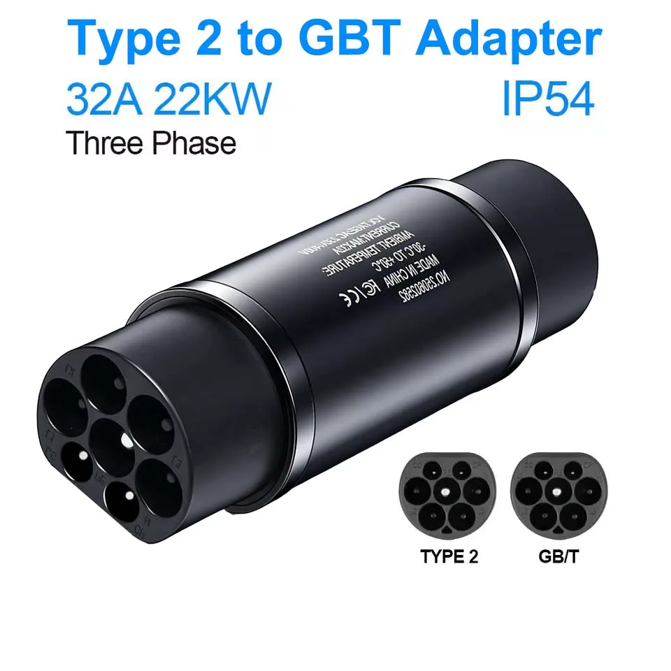 Teschev 32A 7.2KW EV 커넥터 유형 2-GBT 22KW Conventor 용 유형 1-유형 2 충전용 EV 충전기 어댑터 썸네일 6