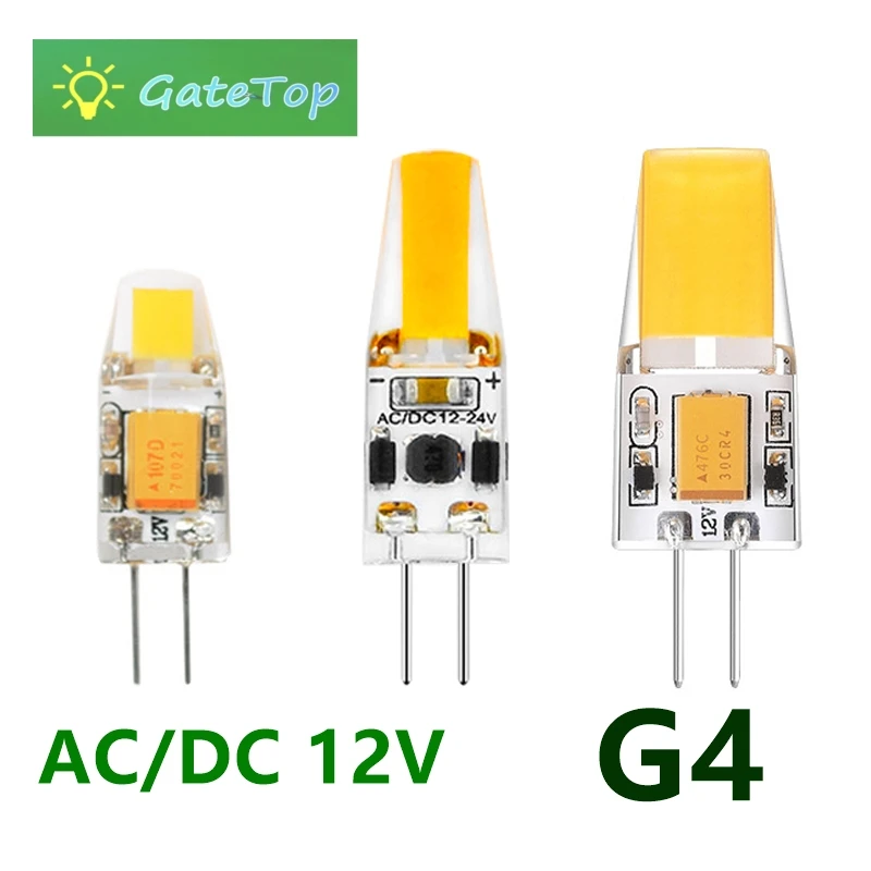 

1-10 шт., мини-лампы головного света G4, низкое напряжение 12 В, COB, теплый белый свет, подходят для замены галогенной лампы 20 Вт хрустальной лампой