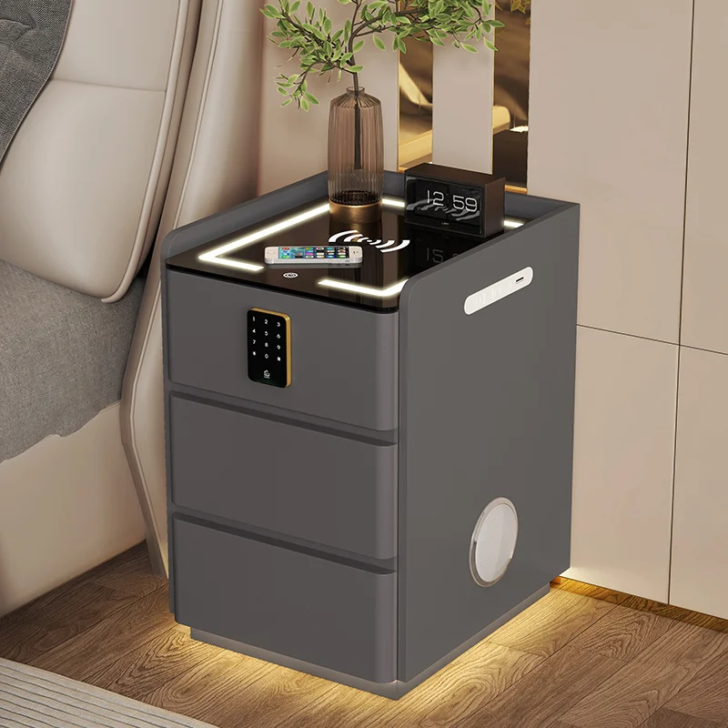 Design Modern Nightstand Light Simple Phone Charger Nightstand Aesthetic Bedroom Mesita De Noche Dormitorio Home Furniture