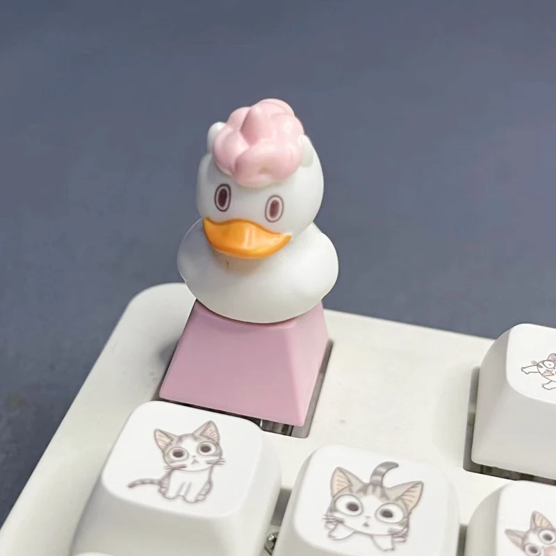 DIY Creative Little  Duck Keycap Cherry Mx Switch Cross Axis Pink Duck Game Mechanical Keyboard Keycap