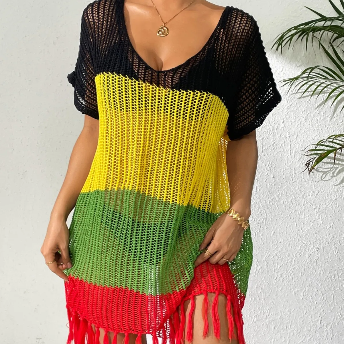 비치웨어 커버업 여성 비치 드레스 패션 수영복 소녀 여성용 홀로 니트 비키니 섹시 수영복 여름 커버업