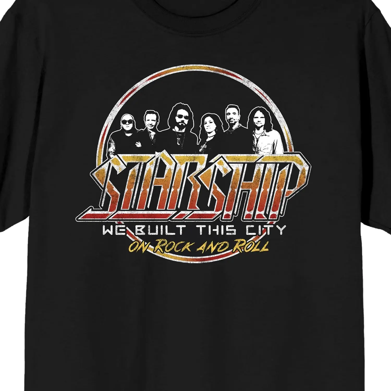 Bioworld Starship We Built This City Men's Black Short Sleeve Tee