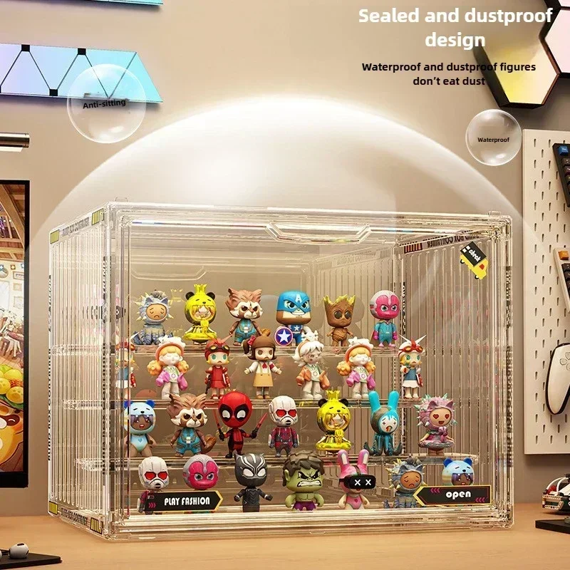 1/2/4 pcs Containerized designs Acrylic Organizer for Collectible Figures High Definition Transparent Miniature Display Case