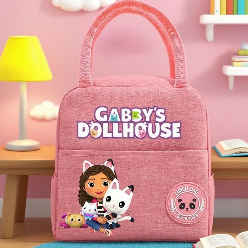 

Gabby Dollhouses 2025 New Lunch Bag Girl Portable Children Meal Bag Cartoon Cute School Trip Picnic Dinner Cooler Food Meal Bags