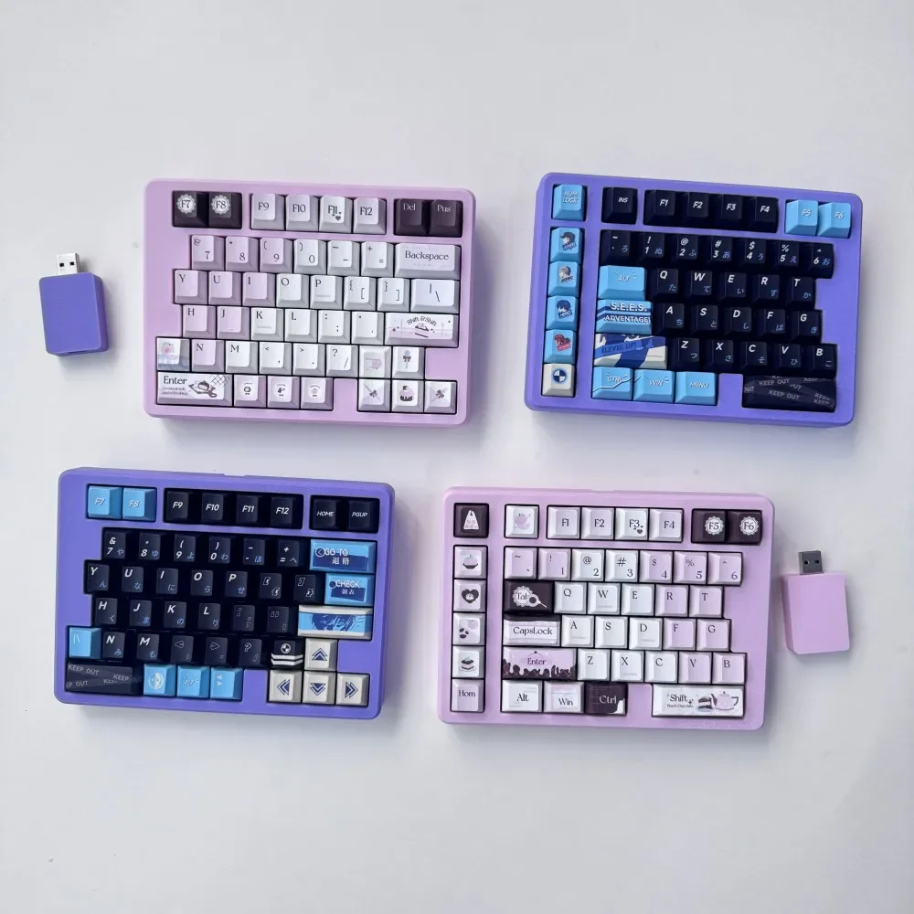 Jin75 Split Keyboard Kit Wireless Single-mode 2.4G Dongle Keyboard Custom Hot Swap VIAL Pink Keyboard Accessories Game Teclado