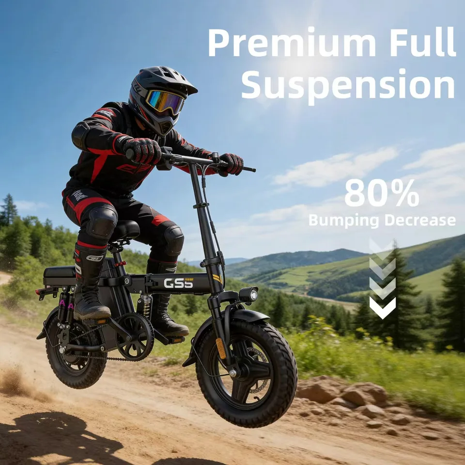 Uplee GS5 500W 48V 15AH Electric Bicycles Ebike E-Bike For Adults, 3-Riding Modes, 14" Foldable Ebike, With Charger And Battery, MAX Speed 19.9 MPH, Dual Disc Brakes, Durable And Lightweight Frame, All-Terrain Foldable Ebike image 10
