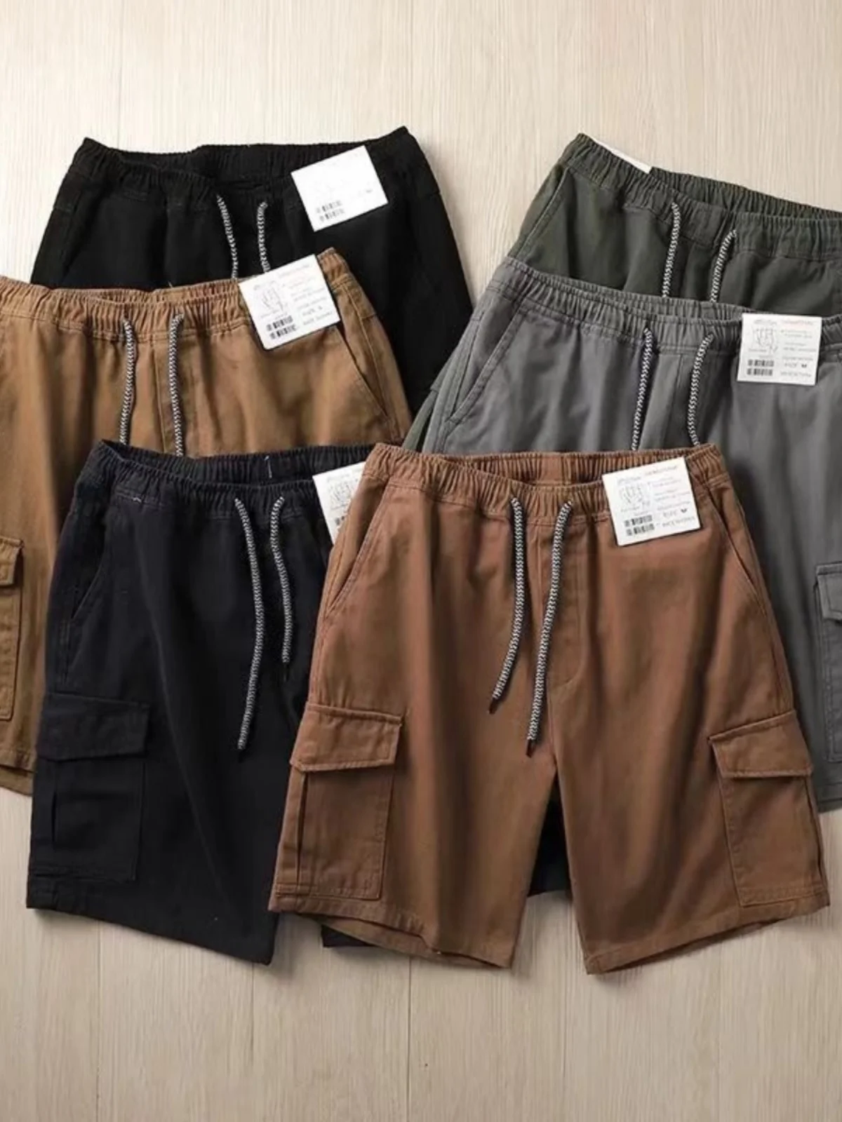 

Retro Waed Workwear orts Men's Outdoor Five-ket Straight Leg Five-Quarter Trendy Summer Casual Pants Youth Sle