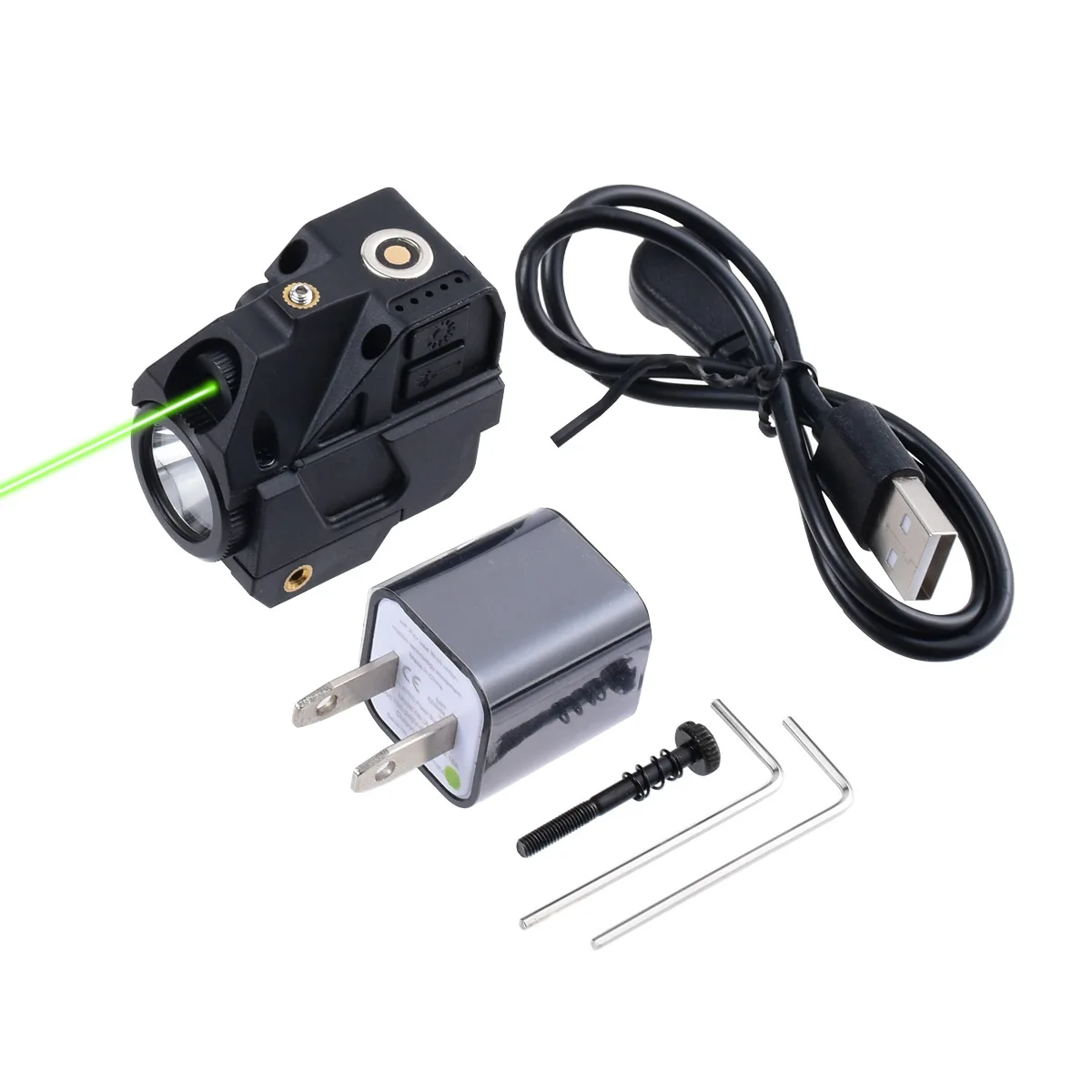 hot-sale-green-laser-led-combination-under-flashlight-magnetic-charge-red-laser-long-shot-p1-tactical-light