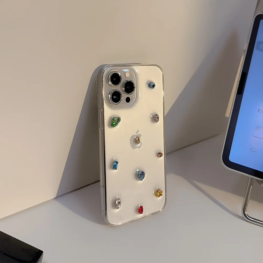 Luxuriöse glänzende 3D-Diamant-klare Handyhülle für iPhone 16, 15, 14, 13, 12, 11 Pro Max X XS XR Xs Max, glitzernde Strass-Silikonhülle – Detail 7