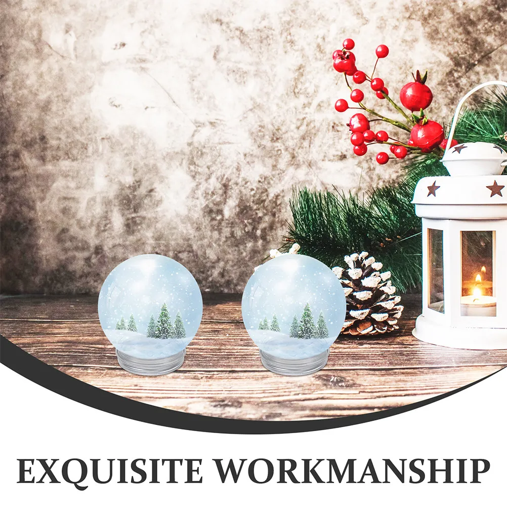 12Pcs Clear Plastic Fillable Snow Globes DIY Round Water Globes Screw-Off Caps Empty Candy Cookie Globe Jars Christmas