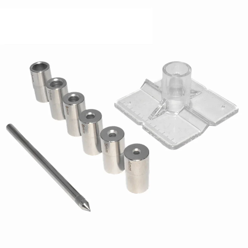穴位置決めドリルガイド木工工具-45681012mm-穴ジグセット-垂直・斜め
