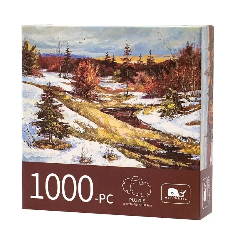 Jigsaw Puzzle 1000 Pieces for Adult Snow Mountain Puzzles Baby Toy Family Game Famous World Plant Oil Painting Home Decoration