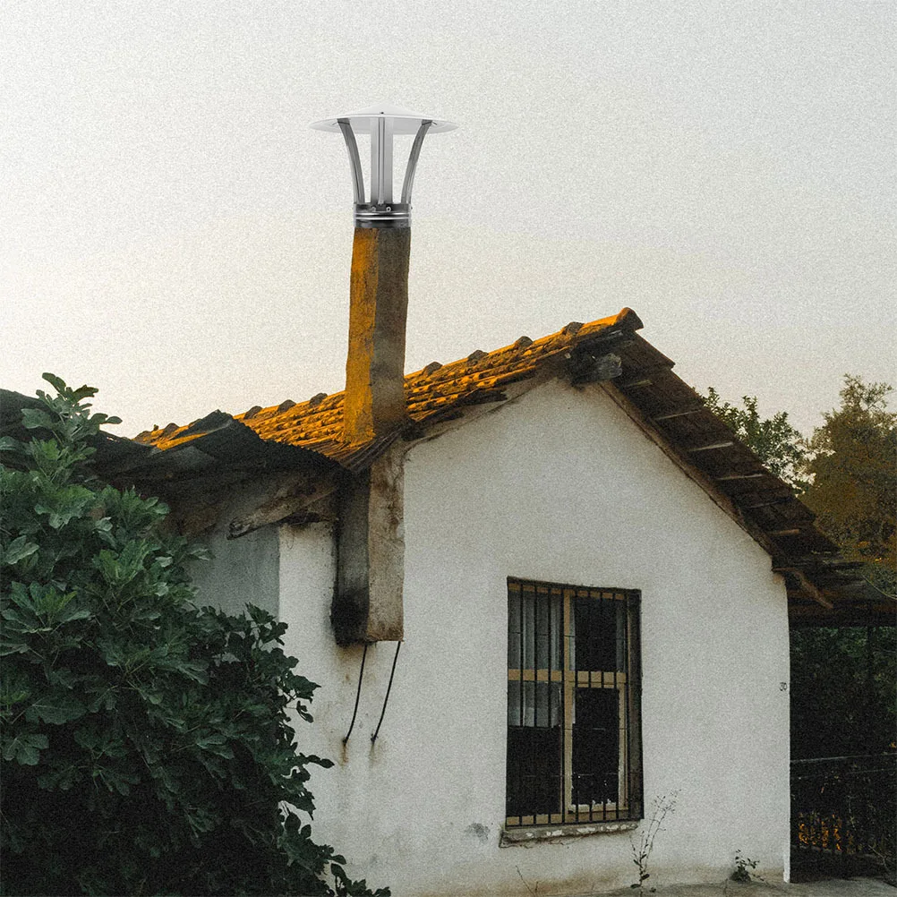 Stainless Steel Chimney Rainproof Cap Conical Roof Vent Cover Fireplace Exhaust Adjustable Protector