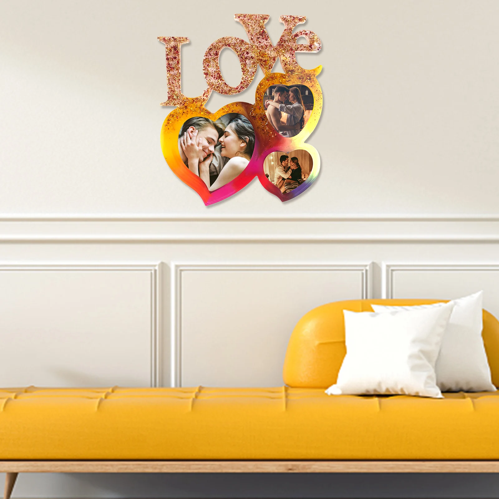 

Silicone Love Photo Frame Mold DIY Craft Gift Idea Valentine Decoration Reusable Easy Clean Party Accessory Jewelry Making