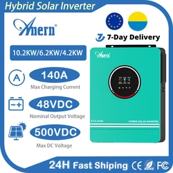 Anern 6,2 kW 4,2 kW 3,2 kW hybrydowy inwerter słoneczny 48V MPPT 160A podwójny sterownik prądu przemiennego 6200W 4200W 3200W 2000W falownik WHybrid