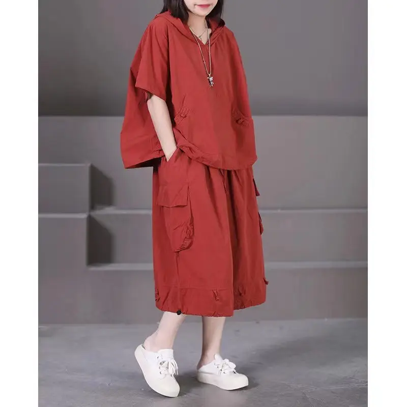 

Large Size Women's Tracksuit Casual Wide Leg Trouser Set Summer Slim Korean Version Loose And Fashionable Two Piece Suits Z2130