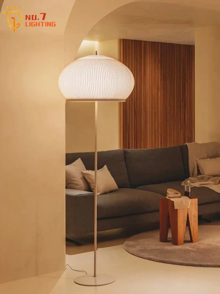 

Spanish Design Vibia Knitted Lampshade Floor Lamp LED Luxury Atmosphere Vertical Table Lamp Living Room Sofas Bedroom Study Cafe