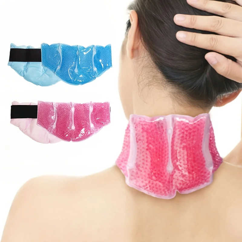 Reusable Gel Bead Hot Cold Neck Pack Double Sided Shoulder Relief Office Travel Microwave Freezer Safe Relax Therapy Compress