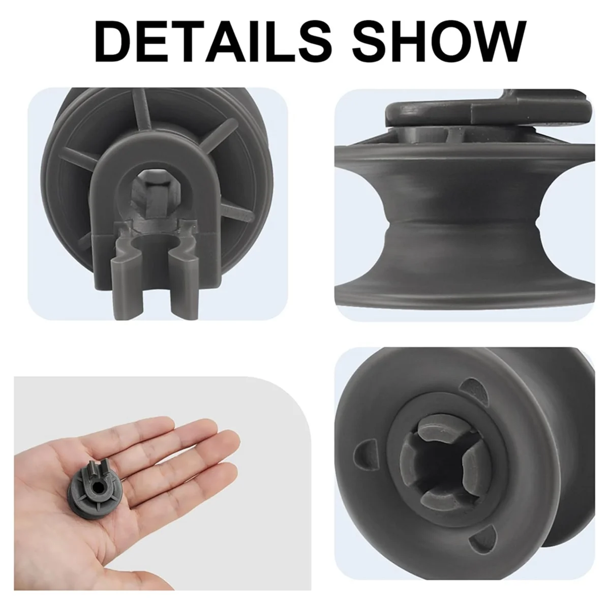12er-Pack 4581DD3002A obere Geschirrkorb-Rollenräder für Geschirrspüler, Ersatz für Geschirrspüler Ldf6920st Ldf6920bb