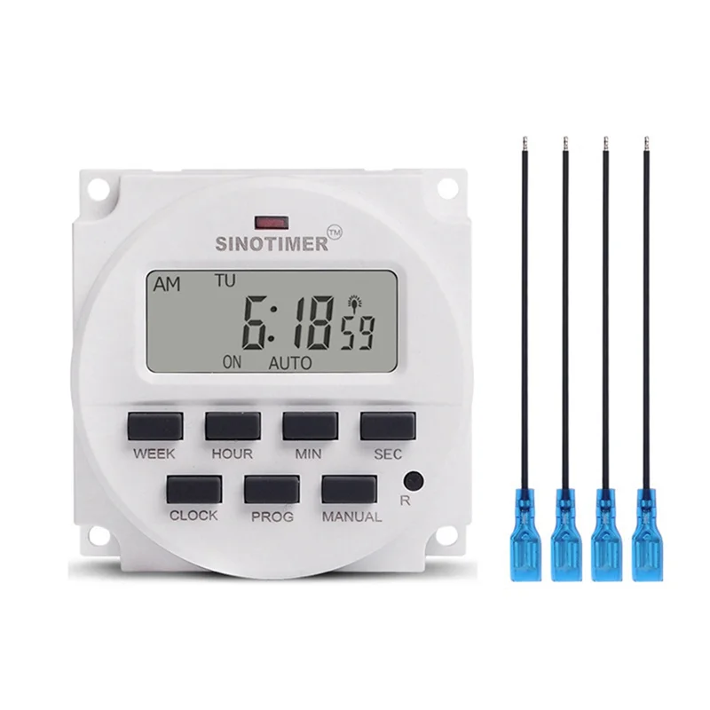 SINOTIMER TM618SH-2 Seconds Control Timing Switch Accurate To Seconds 220V Timer with 4 10Cm Wire Terminals