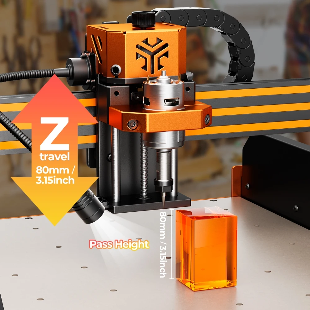 ACMER Ascarva 4S CNC Milling Router Machine Woodworking Engraving Machine 3-Axis 400x400mm For Carving Plastic Wood Acrylic - view 6