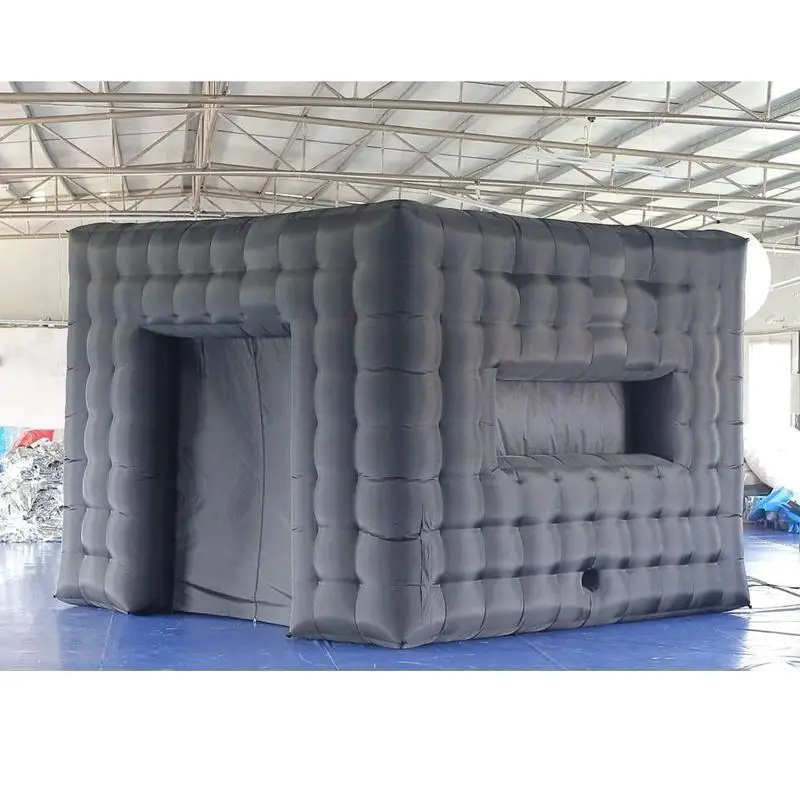 Event Booth Inflatable Black Cube Tent For Advertising Party Promotion Exhibition