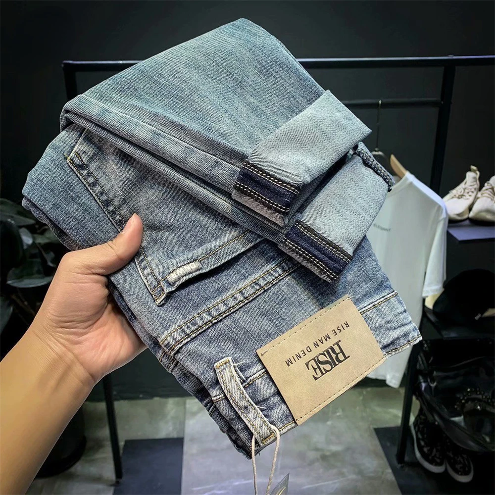 

Classic Style Winter Men's Warm Business Jeans Fashion Casual Denim Stretch Cotton Thick Fleece Denim Pants Male Brand Trousers