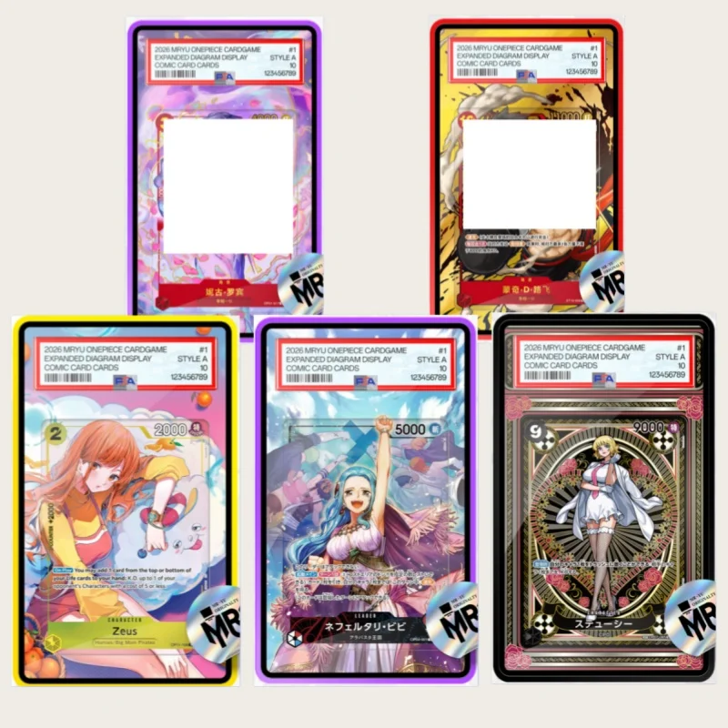 Vitrine en acrylique pour cartes d'anime avec art étendu, pour cartes de collection One Piece Monkey D. Luffy Perona Nico Robin, support de présentation PSA