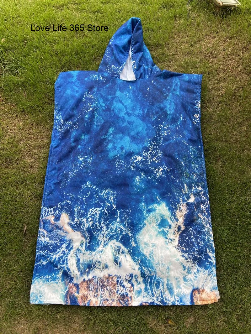 Adult Kids Beach Towel Quick Dry Hooded Cloak Children Women Large Bath Towels Sand Free Poncho Bathrobe For Summer Swim Surf